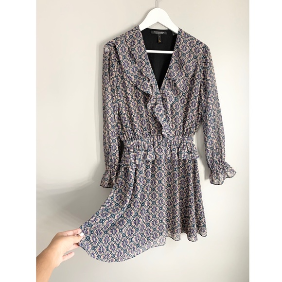Scotch & Soda Ruffle Chiffon Long Sleeve Dress - Picture 4 of 11
